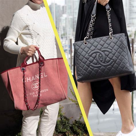 chanel deauville tote vs neverfull|Chanel deauville tote for sale.